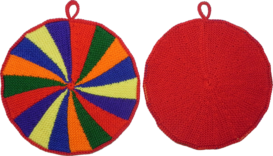 Topflappen Karussell (Ideal für Restwolle), Anleitung zum Selberstricken