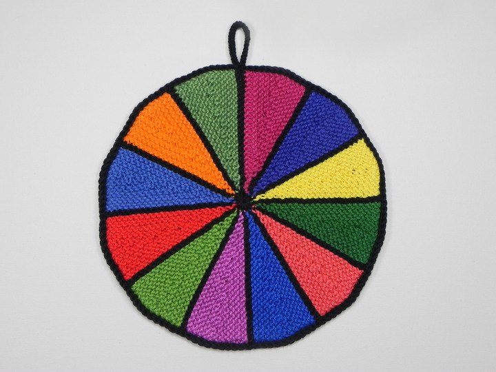 Topflappen Malkasten (Ideal für Restwolle), Anleitung zum Selberstricken