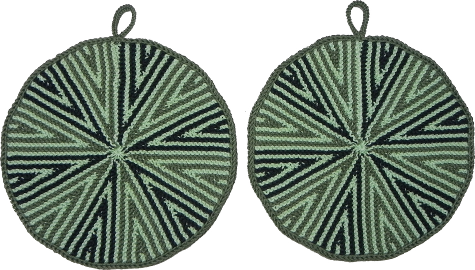 Topflappen Prisma-Kreis (Ideal für Restwolle), Anleitung zum Selberstricken