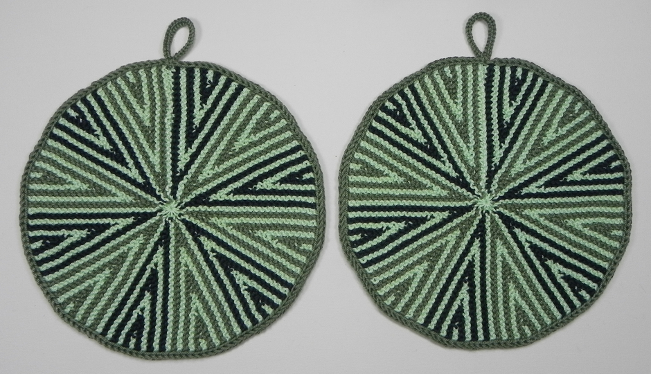 Topflappen Prisma-Kreis (Ideal für Restwolle), Anleitung zum Selberstricken