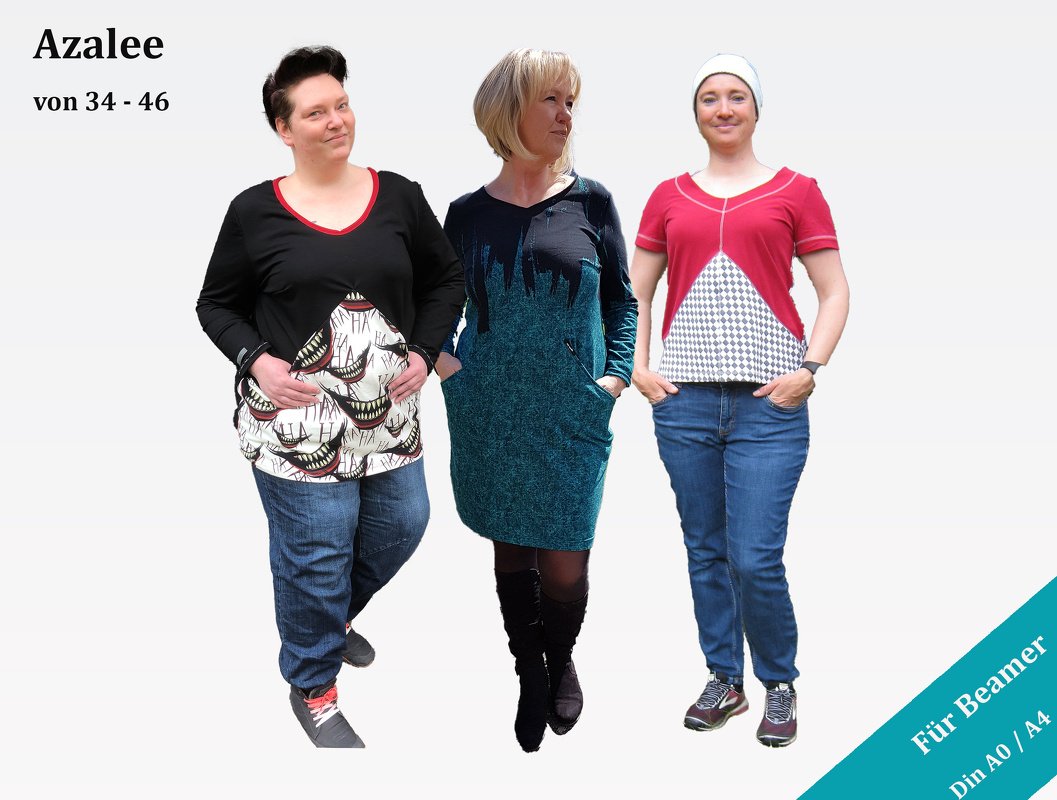 Anleitung Azalee Ballonkleid mit großen Taschen von 34 - 46