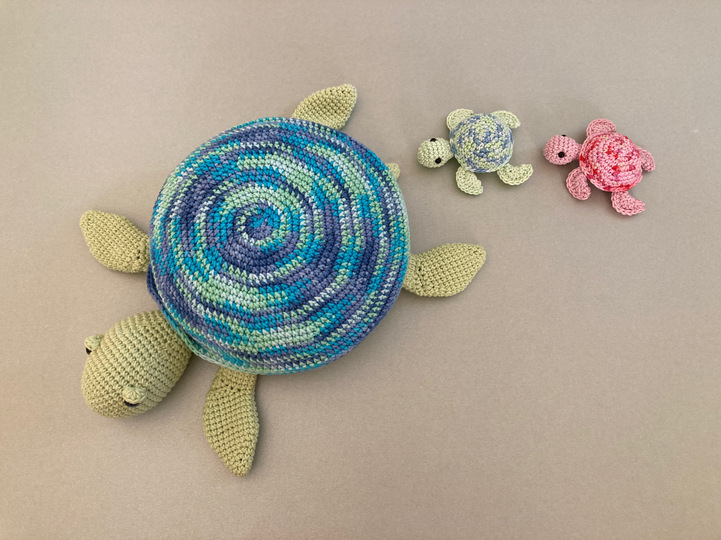 Häkelanleitung Wasserschildkröte Shelly und Babyschildkröte