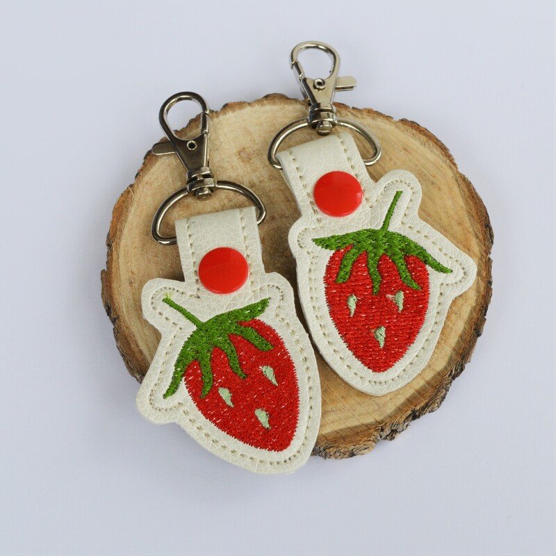 Stickdatei Erdbeere ITH Schlüsselanhänger Anhänger - Bild 2