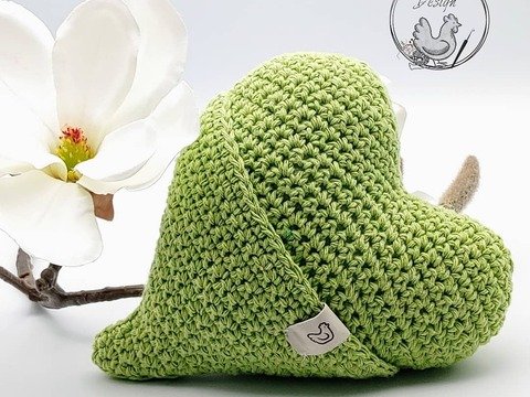 "Ungleiches Herz mit Einstecktasche" Häkelanleitung