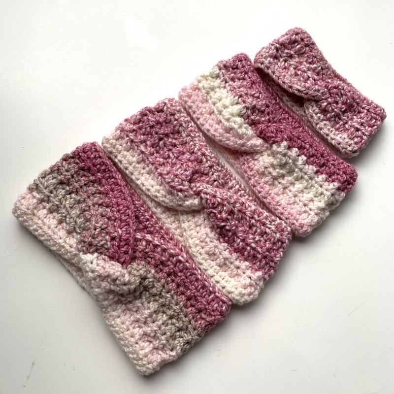 Crochet Twist Knot Headband for beginners in 4 sizes - Image 2