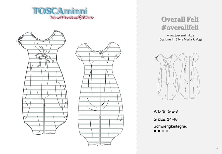 Jumpsuit Feli Gr. 34-46 Schnittmuster und Nähanleitung