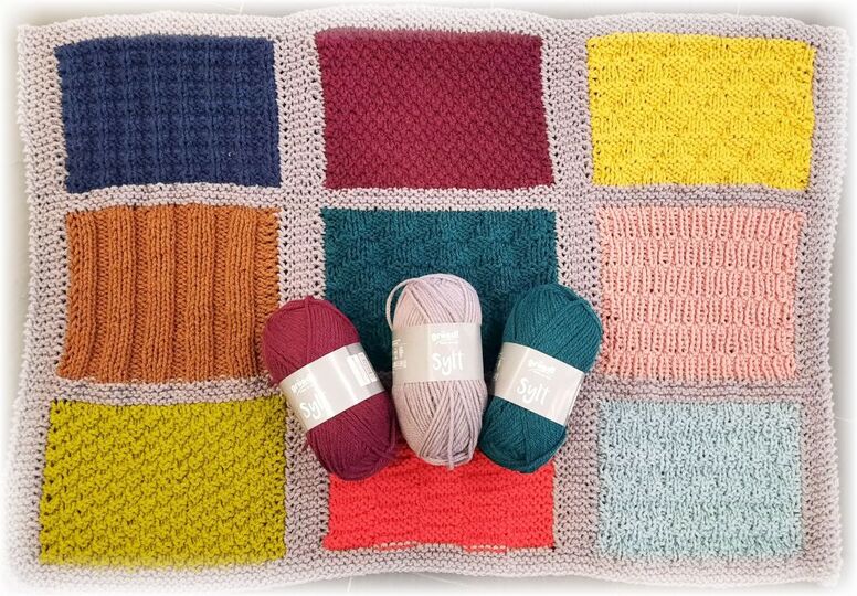 Strickanleitung Babydecke Wendedecke Patchwork Design