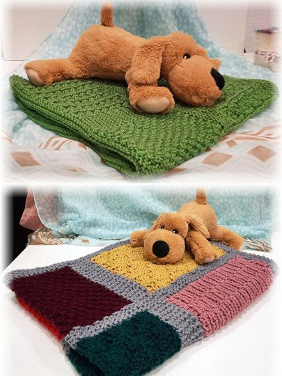 Strickanleitung Babydecke Wendedecke Patchwork Design