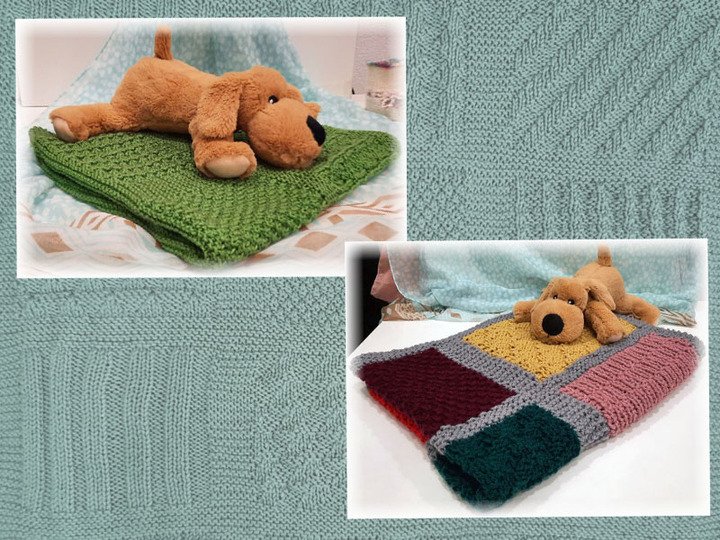 Strickanleitung Babydecke Wendedecke Patchwork Design