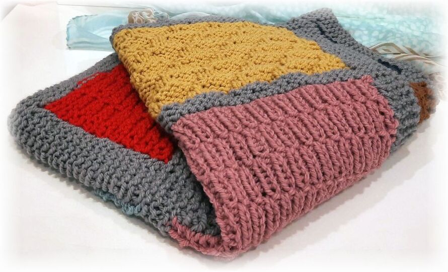 Strickanleitung Babydecke Wendedecke Patchwork Design