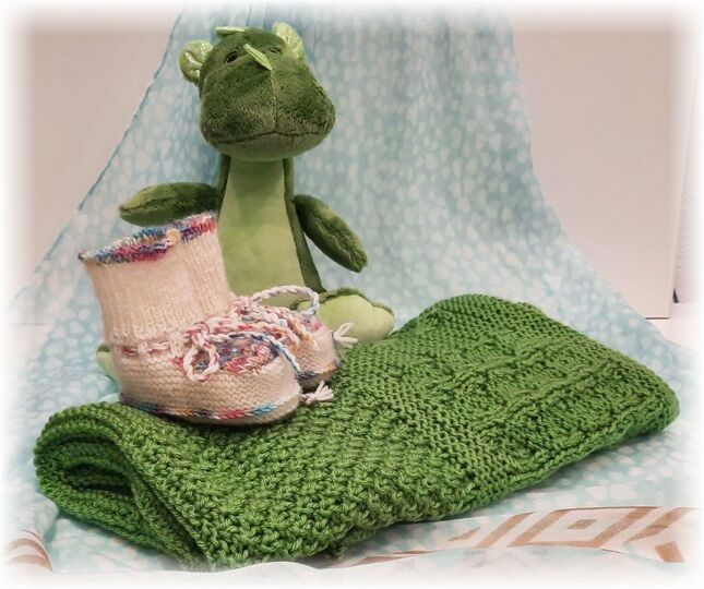 Strickanleitung Babydecke Wendedecke Patchwork Design