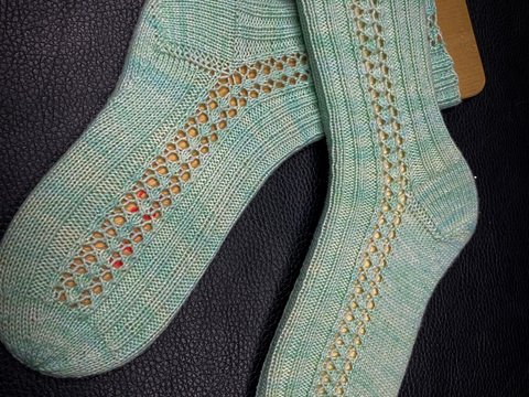 Anleitung Stricksocken Lace Panel Gr. 38-41