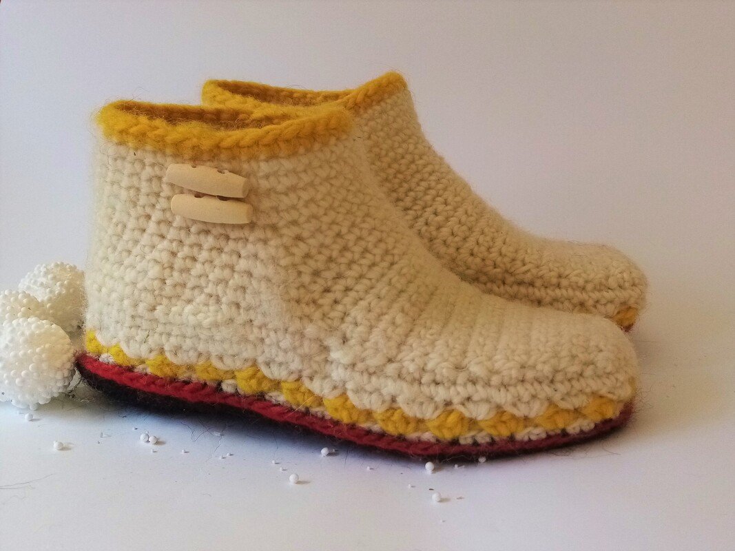 Hausschuhe. Mokassins oder Stiefel. Häkelanleitung - Bild 3