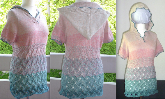 Crissarca - Kapuzentunika aus einem Farbverlaufsbobbel