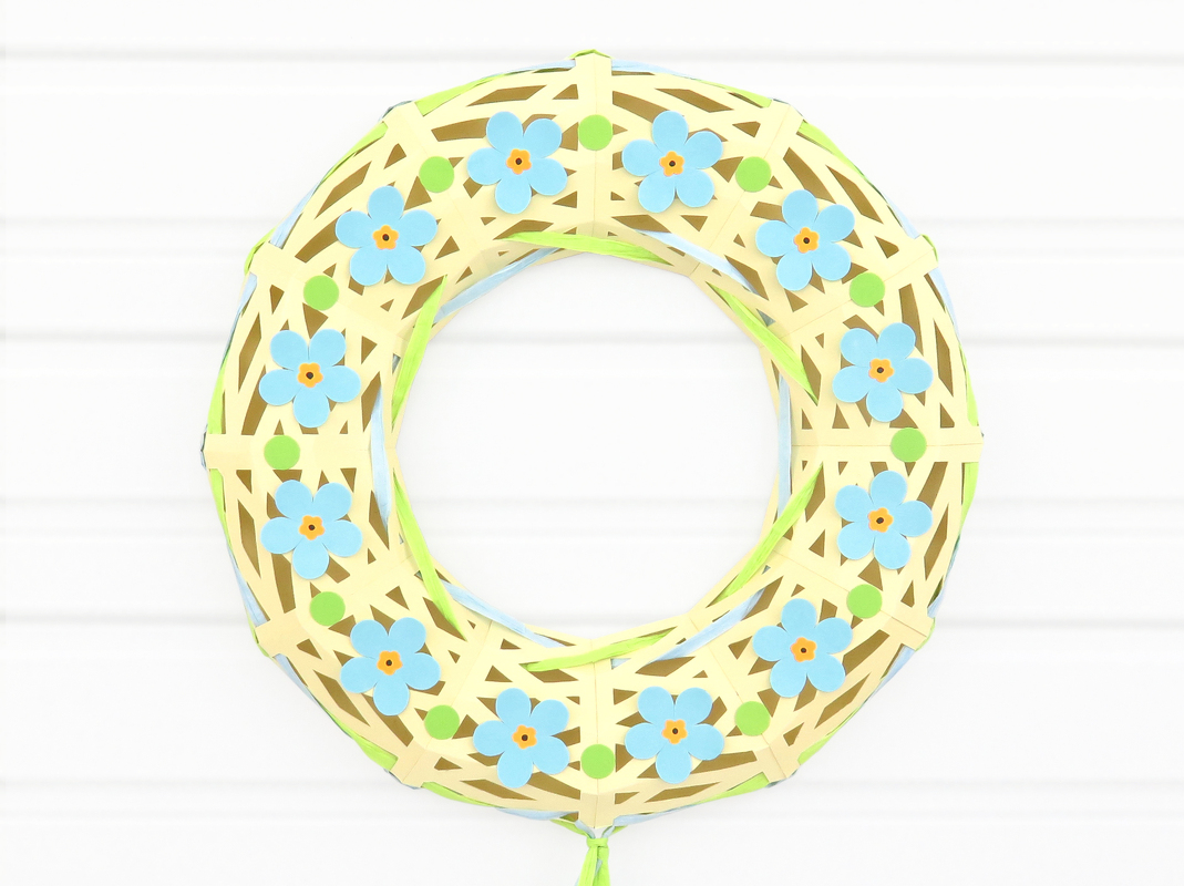 Türkranz – Vergissmeinnicht – Bastelanleitung und Vorlagen