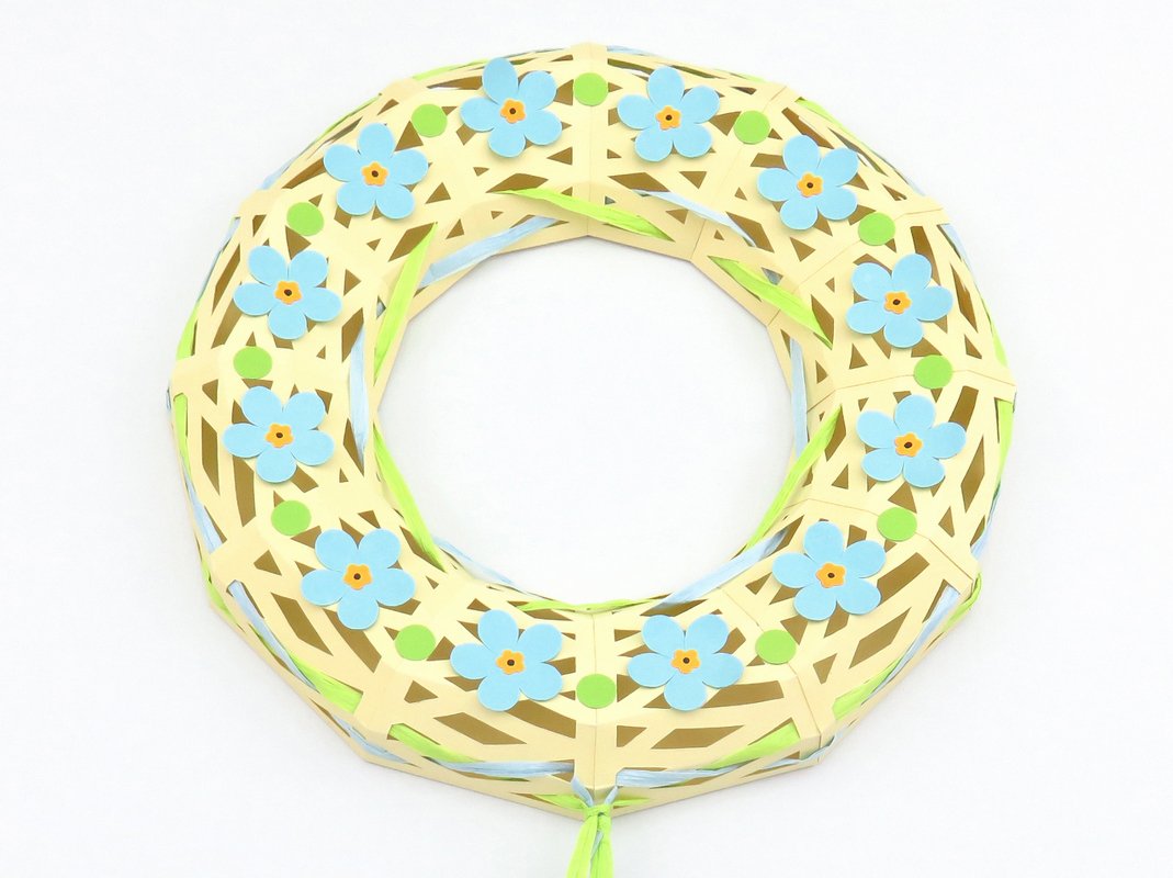 Türkranz – Vergissmeinnicht – Bastelanleitung und Vorlagen - Bild 3