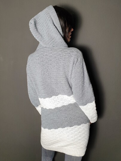 181 Häkelanleitung Häkeljacke Häkelmantel Marion in Größe 34 bis 52