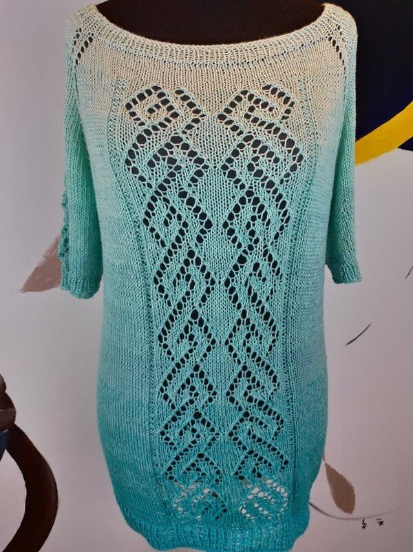 Anleitung RVO-Ajour-Pulli / Shirt  "Baltrum" Größe S-XXXXL