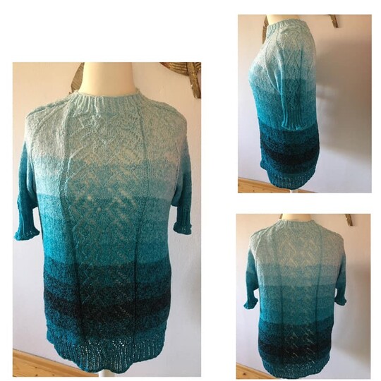 Anleitung RVO-Ajour-Pulli / Shirt  "Baltrum" Größe S-XXXXL