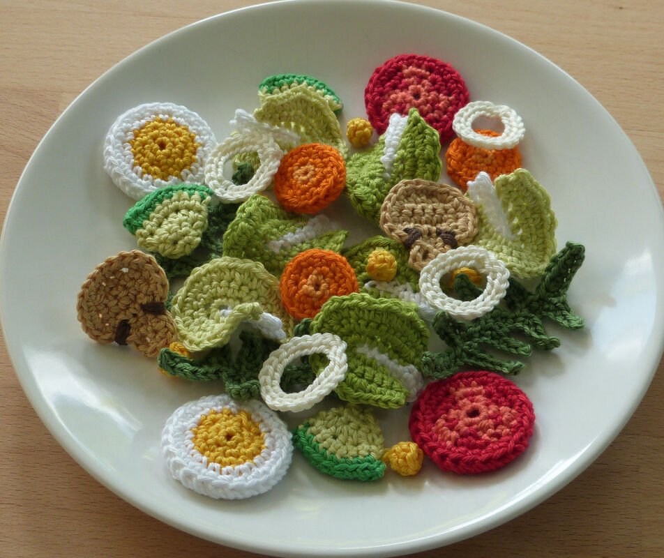 Häkelanleitung für einen gemischten Salat für die Kinderküche - Bild 4