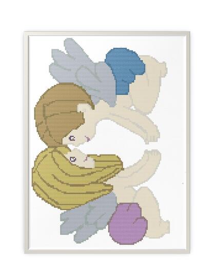 Gemini angels cross stitch pattern