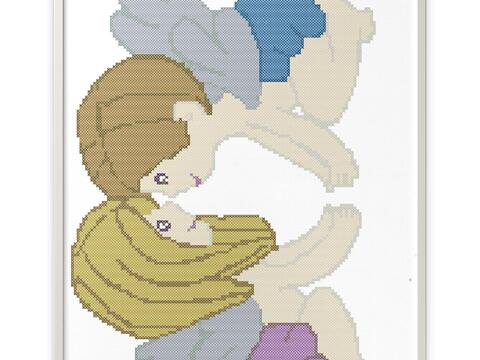 Gemini angels cross stitch pattern