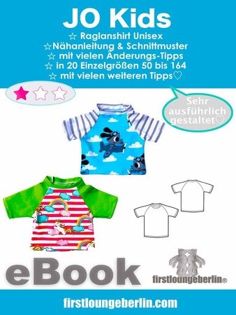 JO Kids Kinder T-Shirt mit Raglanärmel Unisex Sommer Oberteil Kindershirt