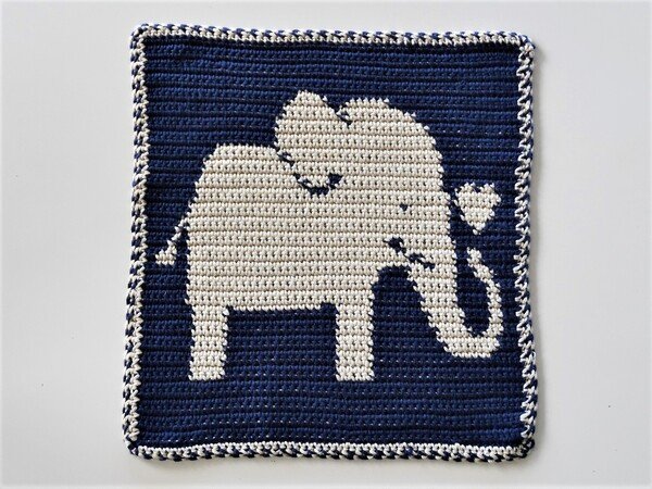 Crochet Pattern Washcloth "Elo Elephant"