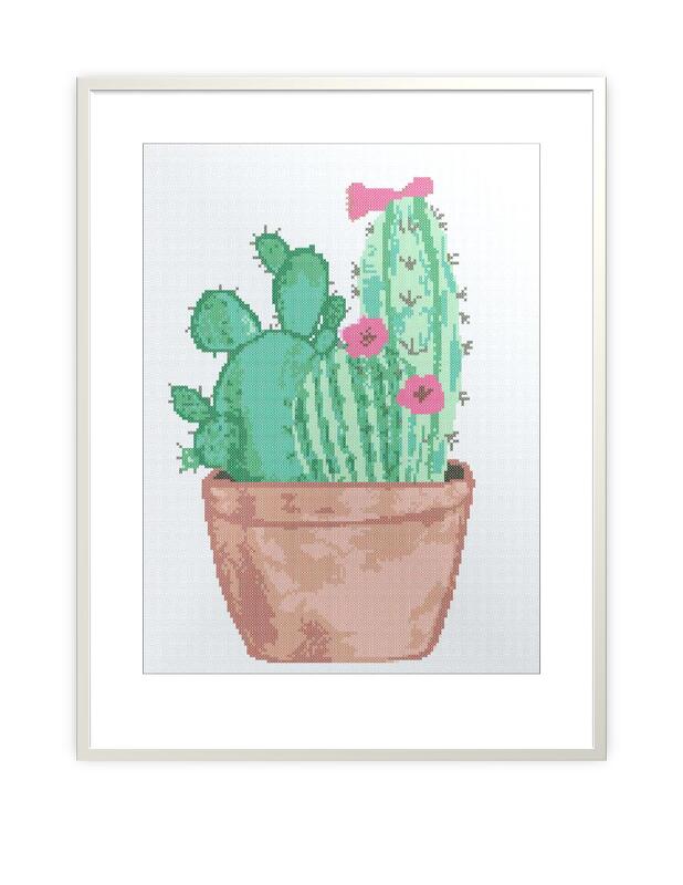 Cactus Cross stitch Pattern