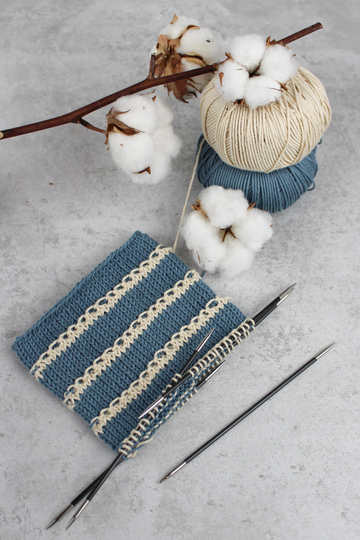 Kettline Waschhandschuh Strickanleitung