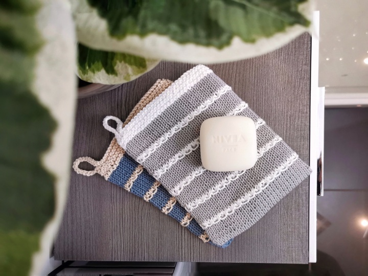 Kettline Waschhandschuh Strickanleitung