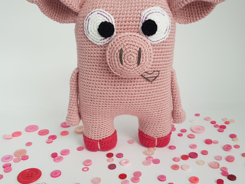 Häkelanleitung > Kuschelbuddie No.17 Schwein Sally <