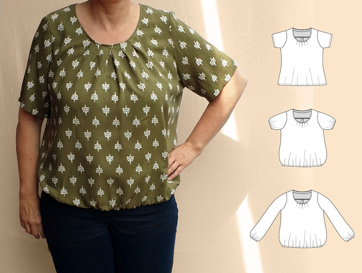 Betty Boho Blouse – Wide-Sleeve Top with Folds EU 34–50 / US 4–20