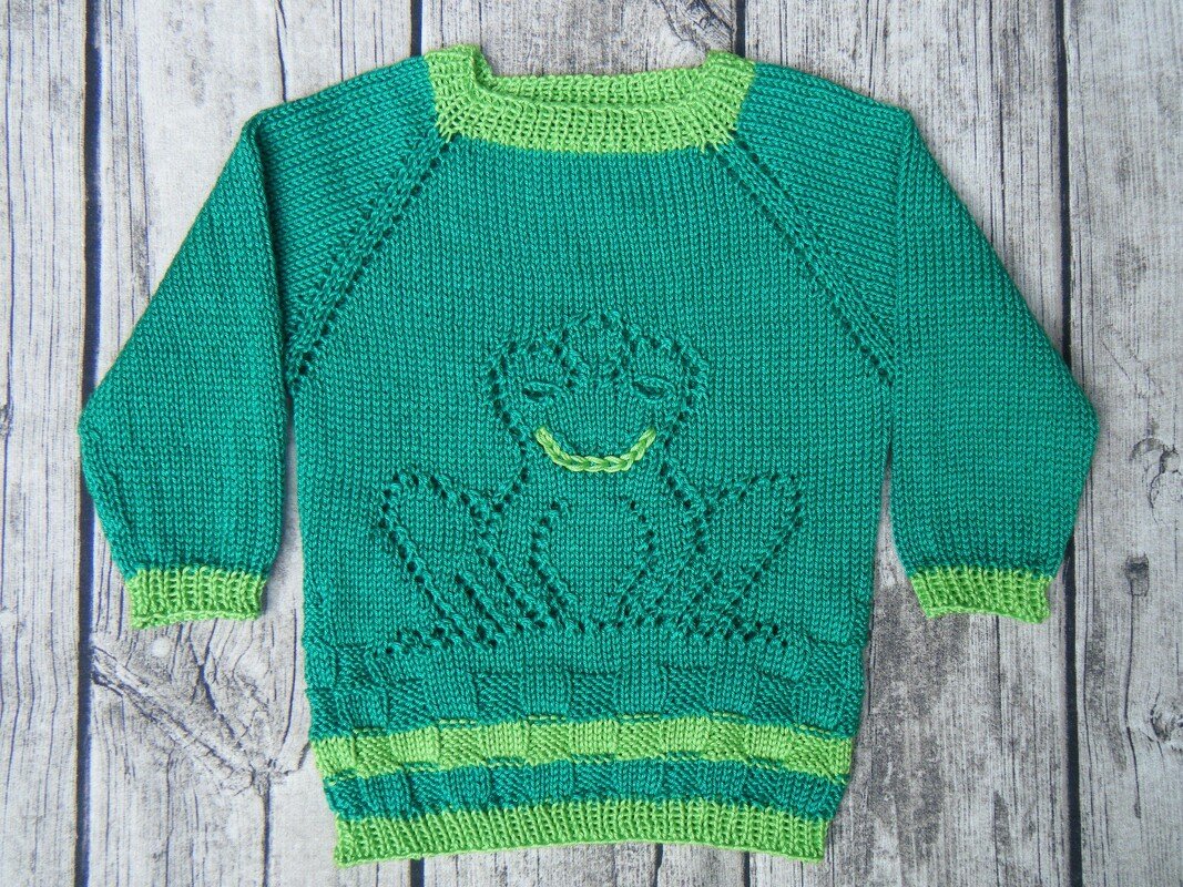 Knitting pattern kids jumper "froggy" top down - Image 4