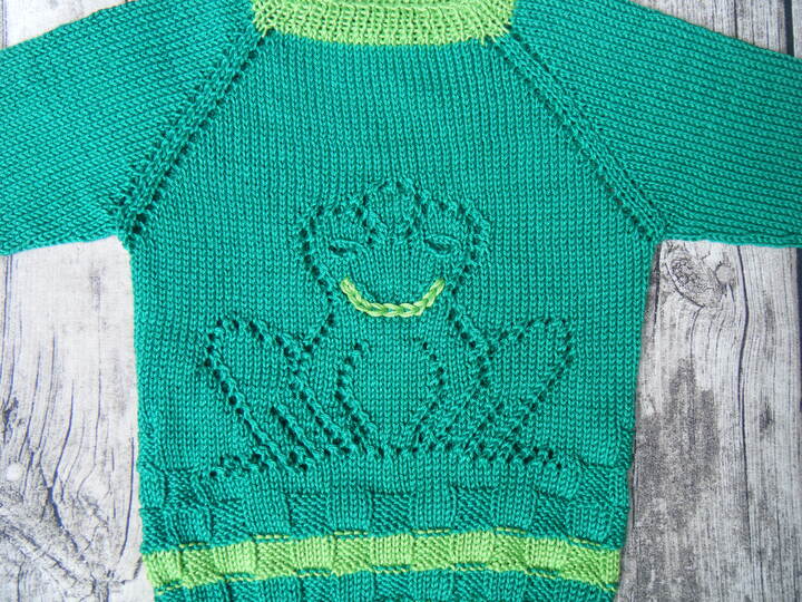 Knitting pattern kids jumper "froggy" top down
