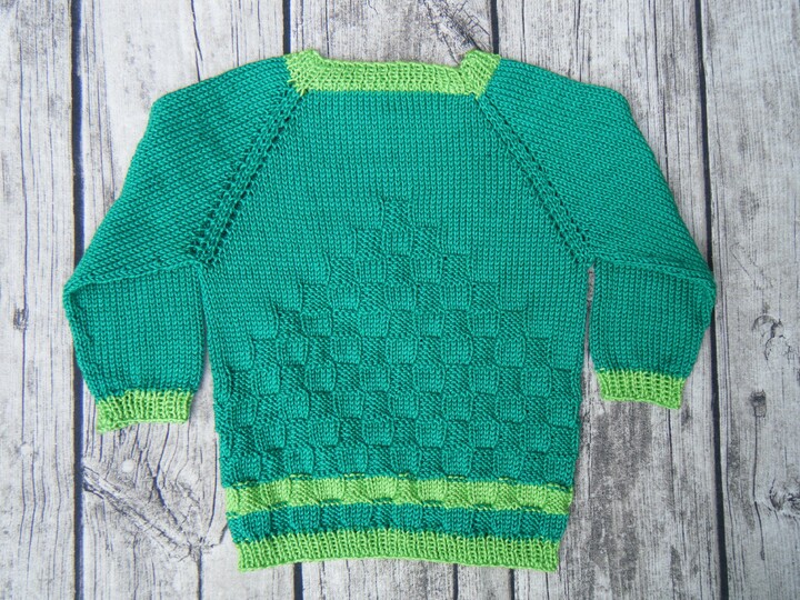 Knitting pattern kids jumper "froggy" top down