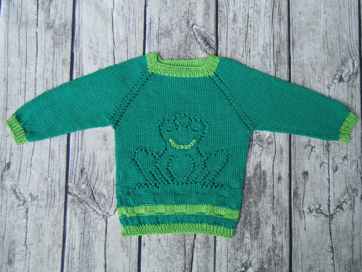 Knitting pattern kids jumper "froggy" top down