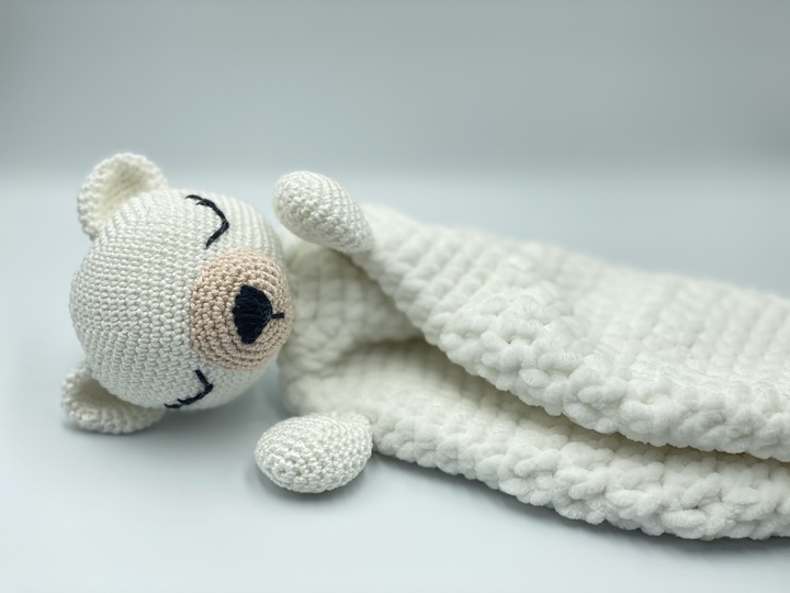 Häkelanleitung für Schnuffeltuch / Schmusebär