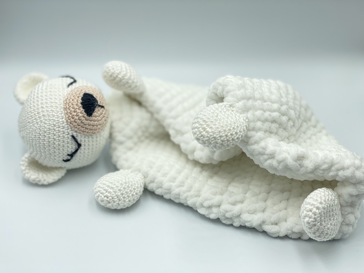 Häkelanleitung für Schnuffeltuch / Schmusebär