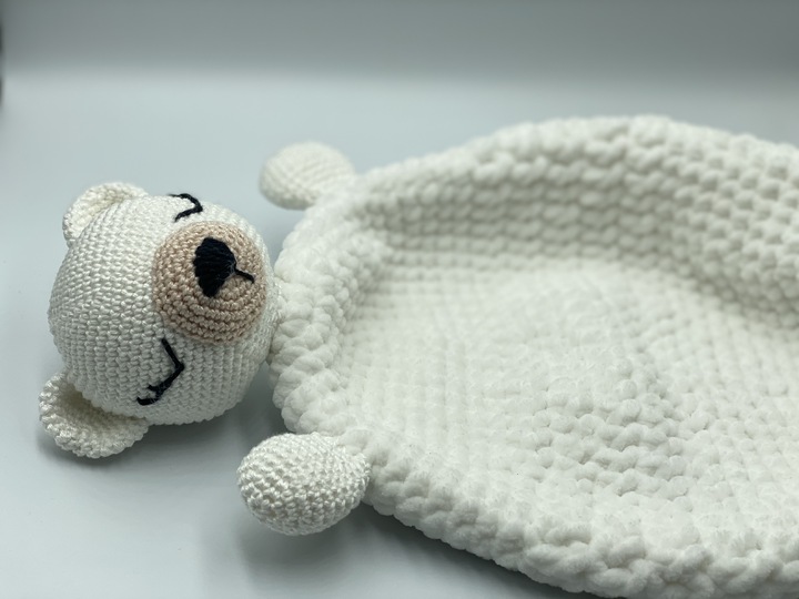 Häkelanleitung für Schnuffeltuch / Schmusebär