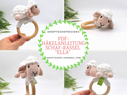 Schaf - Rassel "Ella" Häkelanleitung