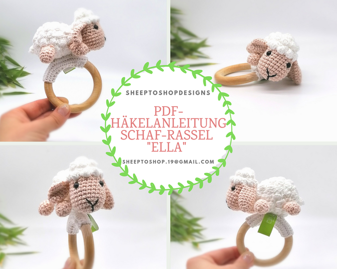 Schaf - Rassel "Ella" Häkelanleitung