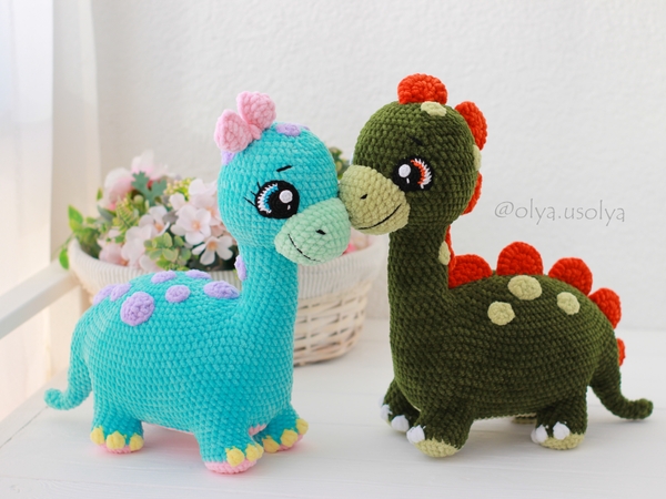 LARGE Crocheted Cute Dinosaur