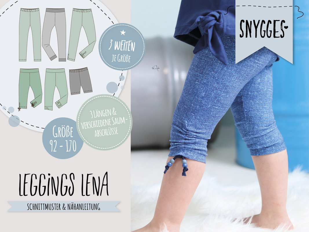 Leggings "Lena" (92-170 je 3 Weiten) - Schnittmuster und Anleitung