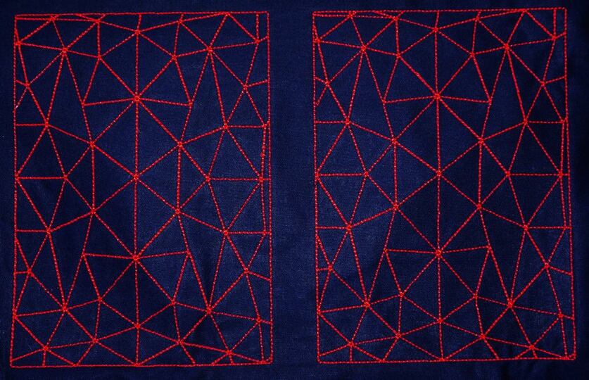 Design Dreieck voll flächige Stickdatei zum Stoff besticken