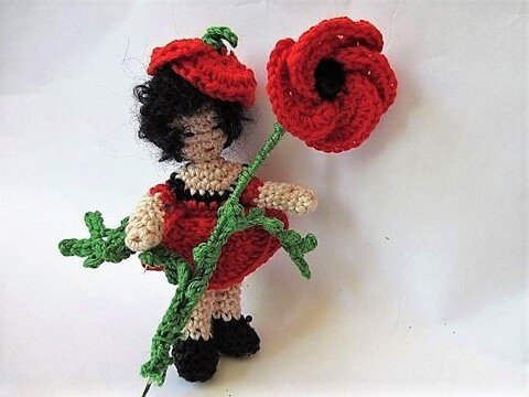 Häkelanleitung Blumenkind Klatschmohn
