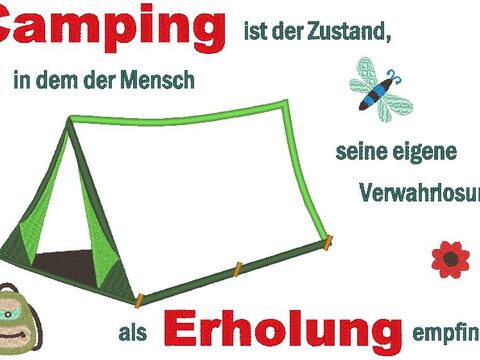 Zelt - Camping ist Erholung Stickdatei