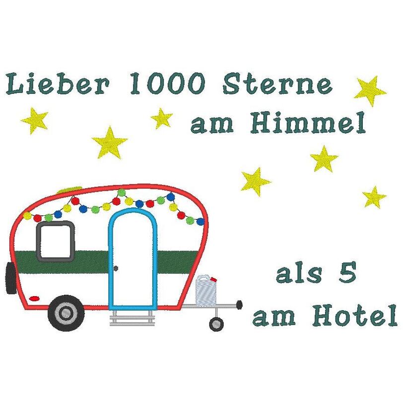 Camping Anhänger Hänger - Lieber 1000 Sterne am Himmel, Camping Stickdatei - Bild 2