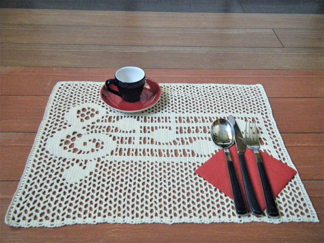 Knitting pattern place mat "music" - Image 4