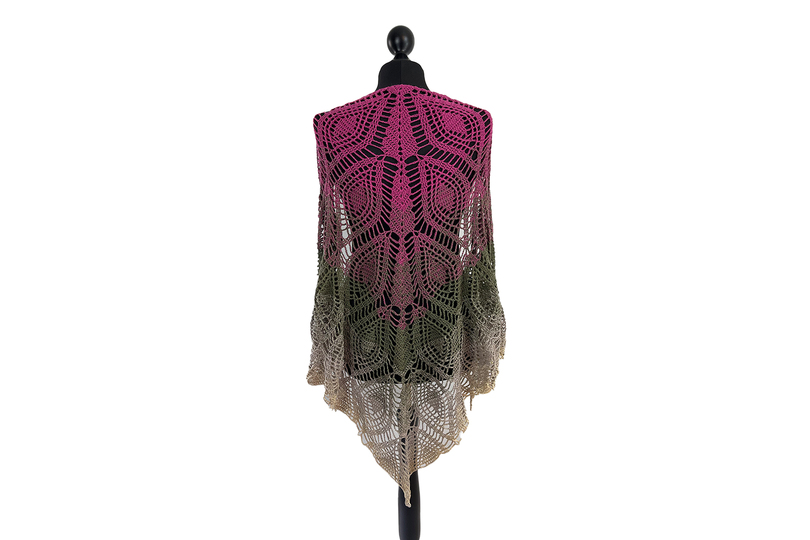 Crochet Pattern Triangle Shawl Segen der Engel – with Crochet Chart